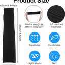 Grevosea 2 Pairs Arm Sleeves for Women, Cooling UV Sun Protection Golf Sleeves Sports Compression Tattoo Cover Up Sleeve (Black)