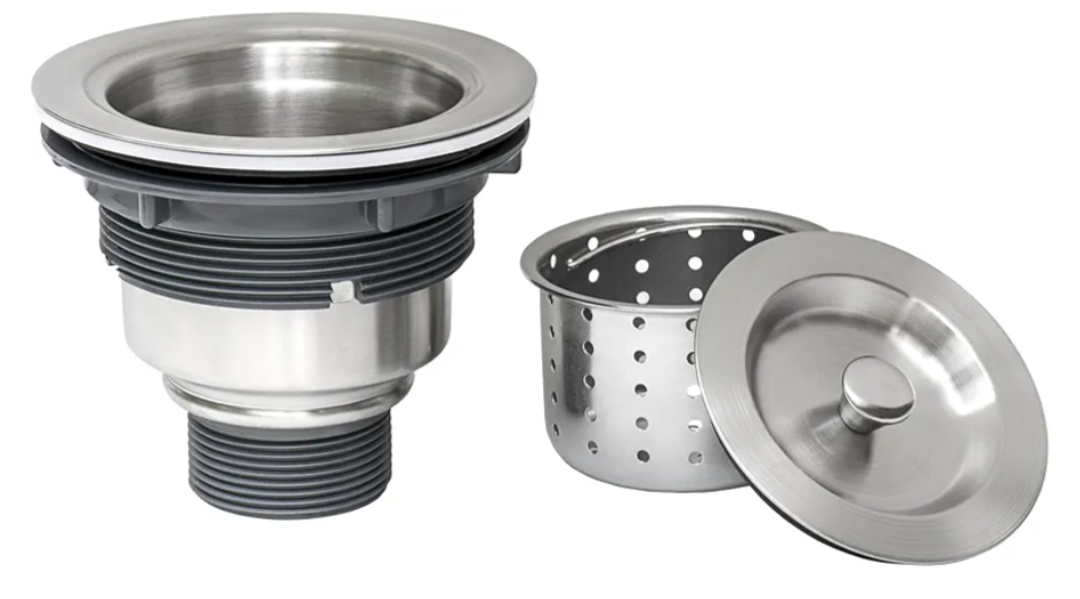 Ruvati Kitchen Sink Basket Strainer Drain Assembly - Stainless Steel - RVA1025