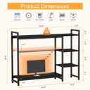 Snughome Desk Shelf, 38.6" Adjustable Desktop Organizer Shelf, Desk Hutch for Computer Monitor Stands, 4 Tier Desktop Display Rack, Wood Desktop Bookshelf Storage Rack for Home Office Dorm, Black, 38.6" x 9.8" x 29.5"
