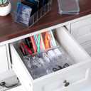 4 Pcs Cord Organizer Box, 8 x 4 x 2 Inch Small Clear Plastic Cable Organizer Box with Lid 6 Compartments Cord Boxs for Home, Office, Desktop Organization