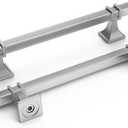 homdiy 10 Pack Brushed Nickel Cabinet Pulls Kitchen Cabinet Handles 5 Inch Silver Drawer Pulls Satin Nickel Modern Square Hardware for Dresser Bathroom,Zinc Alloy Base