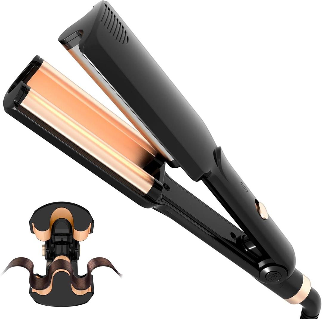 Waver Curling Iron with Negative Ions, Double Voltage Crimping Iron for All Style (9.5 Inch/1.5 Inch) Waver Curling Iron with Negative Ions, Double Voltage Crimping Iron for All Style (9.5 Inch/1.5 Inch)