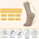 3/5 Pairs Pilates Socks with Grips for Women Men, Non Slip Crew Socks for Yoga, Barre, Dance, Ballet, Fitness, L