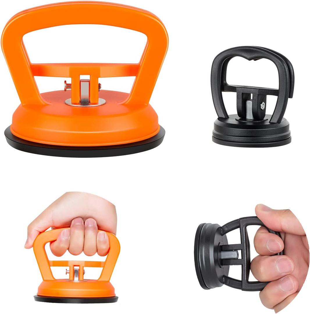2 Packs Car Dent Puller Kit - Powerful Car Paintless Dent Remover Auto Large Small Dent Remover Tool for Car Repair, Glass, Screen, Objects Moving (2pc-Orange+Black)