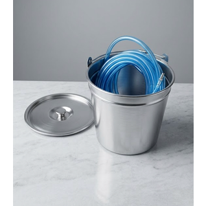 Stainless Steel Bucket 2 Gallon Bucket with Lid Portable Metal Water Bucket with Hose