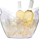 Ice Bucket 4 Liter Champagne Wine Bucket Clear Acrylic Beverage Tub Party Drinks Ice Tub for Wine, Champagne or Beer Bottles Bar Supplies Pack of 8
