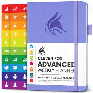 Clever Fox Advanced Weekly Planner  Undated Weekly & Monthly Life Goal Planner for Daily Productivity, Time Management and Hit Your Goals  Day Organizer Journal  Hardcover A5, Lavender