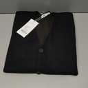 New Sweater V-Neck Solid Color Cardigan Sweater Men's Lazy Style Jacket Clip (Black, L)