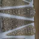 Riakrum 6 Pack Glass Christmas Tree Glass Tabletop Light up Christmas Tree for Xmas Living Room Home Decor Fireplace Mantel Tabletop Party Decor (Silver,Vivid)