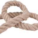 Natural Jute Rope 1-1/2 in x 100 Ft - Heavy Duty Thick Hemp Rope, Twisted Hemp Ropes for Crafts, Porch Swings, Tug of War, Nautical Decor, Landscaping & Home DIY Projects