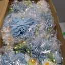 Tigeen 12 Bundles Peonies Artificial Flowers Faux Roses Silk Flowers Hydrangea Artificial Bouquet for Wedding Table Centerpiece Floral Vase Home Office Bridal Decor (Mist Blue)