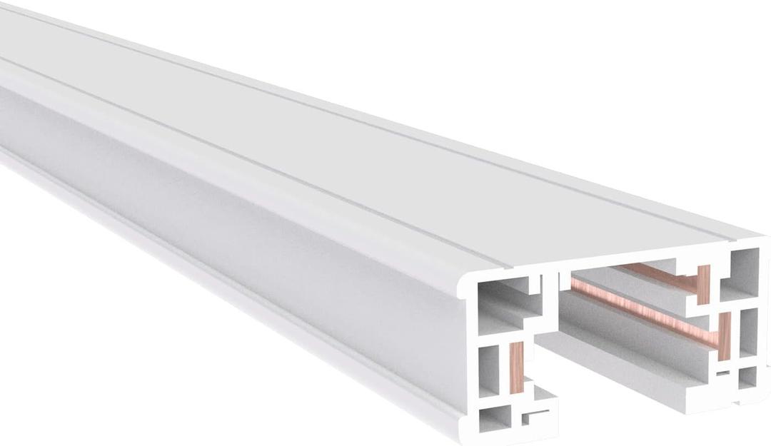 Lighting, H Track 4 feet Single Circuit,120V with 2 Endcaps in White, UL Listed