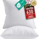 Utopia Bedding Throw Pillows Insert (Pack of 2, White) - 20 x 20 Inches Bed and Couch Pillows - Indoor Decorative Pillow