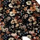 SOLY HUX Women's Plus Size Boho Tops Floral Print Square Neck Ruffle Short Sleeve Summer Tops (Black, L)