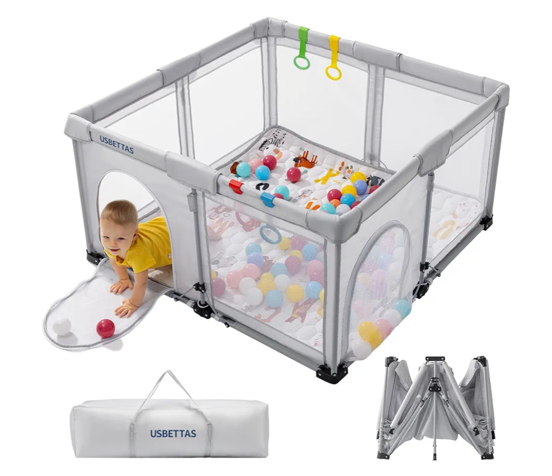 ZEEBABA Baby Playpen,71x47 inch Playpen for Babies and Toddlers, Play Pen for Kids, Play Pens for Babies and Toddlers for Apartment (Without mat)