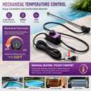 1800W Small Submersible Pool Heater for Above Ground Pools, 120V Immersion Water Heaters with Thermostat, Portable Hot Tub GFCI Plug for Baptismal Pool Warmer Baptistry Water Heater