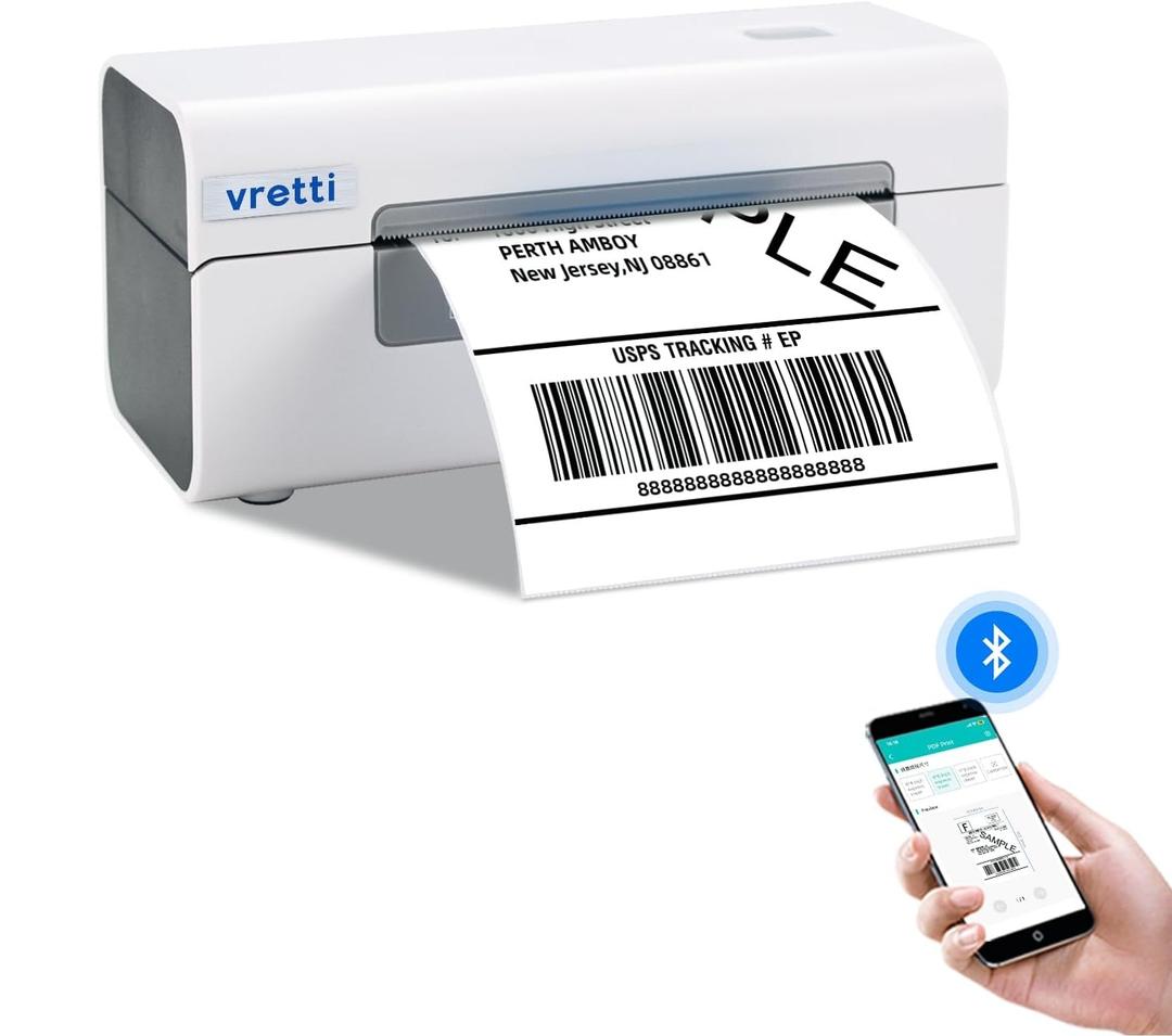 vretti Bluetooth Thermal Label Printer, 4x6 Shipping Label Printer for Shipping Packages, Compatible with iPhone Android Window Mac