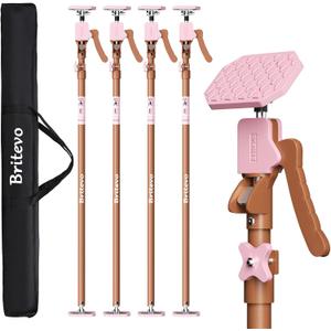 4PK Adjustable Telescopic Support Pole - Cabinet Jack, Heavy Duty Third Hand Support System, Support Road, Drywall Lift, Dust Barrier & Cargo Bar, 54-115", Holds 154lbs