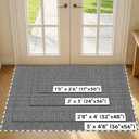 HearthCraft Ultra Thin Door Mat Indoor Entrance,36x56 Entryway Mat,Gray