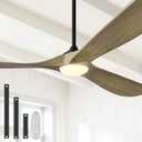 52 Ceiling Fans with Lights and Remote Control, Outdoor Ceiling Fan with Lights High CFM Quiet 3 Blade Wood Walnut Ceiling Fan, Bronze Gray