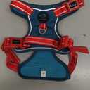 PHOEPET No Pull Dog Harness, Unique Colors Reflective Adjustable Dog Vest, with Soft Training Handle Metal Clips for Small Medium Large Dogs (Teal Base & Red Straps, M)