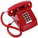 Traditional Red Landline Phone, Retro Corded Telephone Visible Ringing Indicator, Classic 2500 Analog Desk Phone, Vintage Corded Desk Telephone Large Button, Old Red Telephone Landline for School,Home