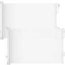 Cumbor 2-Pack Retractable Baby Gates for Stairs, 55" Wide Soft Mesh Pet Gate for Dogs with One Hand Opening, 34" Tall Toddler Gate with Top Lock for Bedroom, Doorways, Indoor/ Outdoor, White