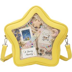 Star Ita Bag - Pin Display Crossbody Bag with Star Shape Window, PU Itabag Backpack, Y2K Aesthetic & Cute Fashion