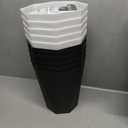 Krijuess 10Pack Office Trash Can with 375 Counts/ 25Rolls Trash Bags, 1.8 Gallons Small Trash Can Bulk for Bathroom, Small Bathroom Garbage Can for Bathroom, Bedroom, Office, Kitchen (5White, 5Black)