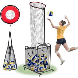 VEVOR Volleyball Training Net System,8 * 11/12 * 11ft/Pitching Practice/Spiking Practice/14 Net,Portable Net Station, Easy Setup Indoor Outdoor Target Net for Serving Spiking Setting