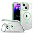 for iPhone 15 Plus Case, [Compatible with MagSafe], Magnetic Kickstand Case for Women Girls, Case for iPhone 15 Plus, 6.7", Green