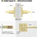 goldenwarm Gold Dummy Door Handles, No-Turning Brushed Brass Door Dummy Levers, Brushed Gold Dummy Handle2 Pack