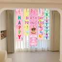 Girls' Birthday Decorative Hanging Banner Set - Colorful & Reusable, Pink Happy Birthday Backdrop for Sister, Fabric Banner for Women Bday Party