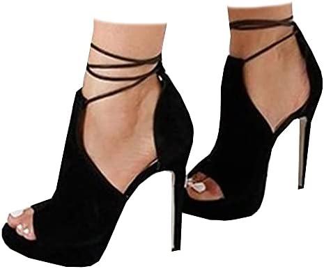 Womens Peep Toe Platform Heels Sexy Sandals Strappy Lace Up Tie Stilettos Dress Pumps Shoes 6 Womens Peep Toe Platform Heels Sexy Sandals Strappy Lace Up Tie Stilettos Dress Pumps Shoes 6