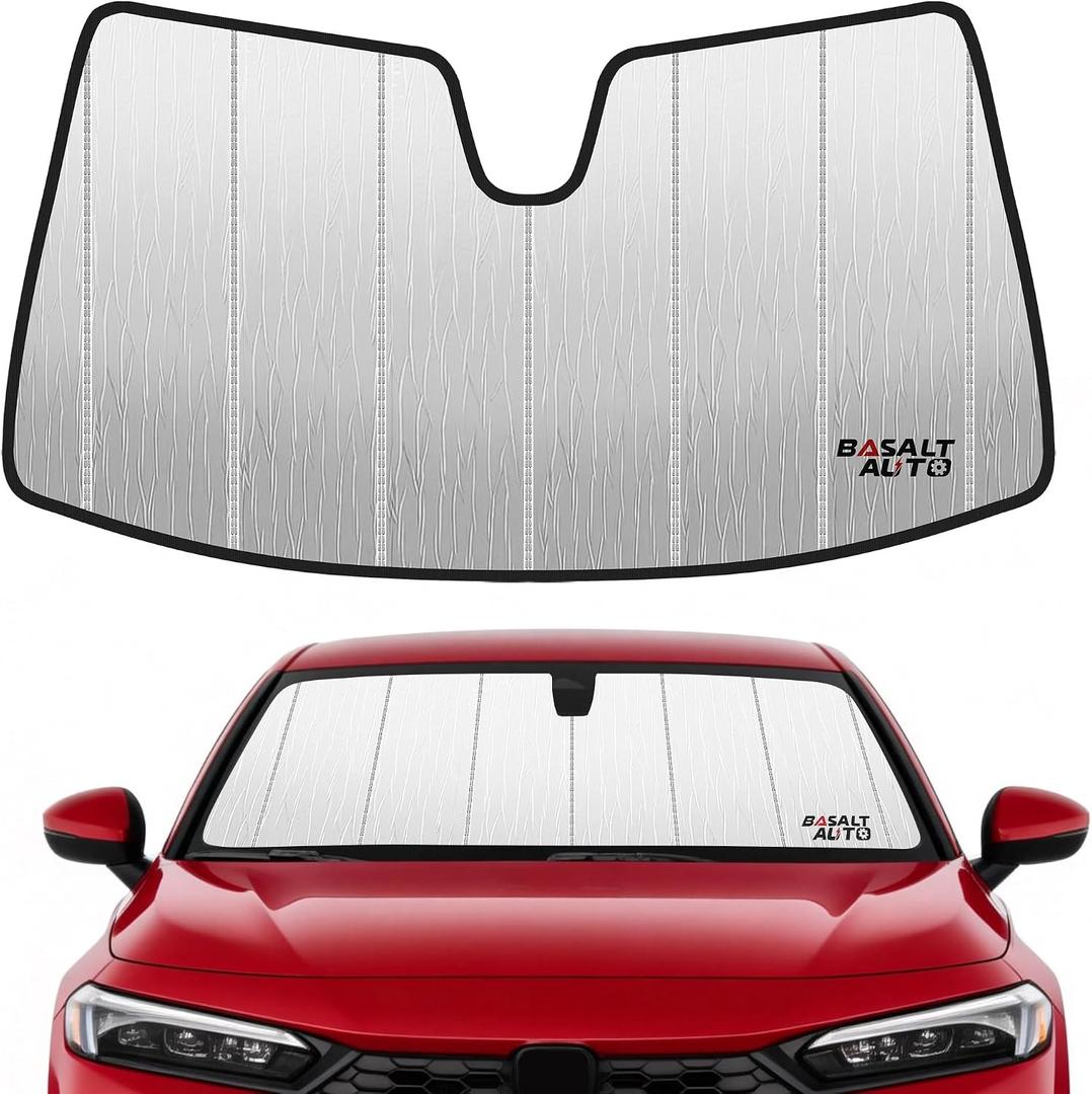 2022-2026 Civic Windshield Sun Shade Compatible with 2022-2026 Honda Civic (NOT FIT Touring) Silver Reflective Foldable Front Sun Visor Sunshade Protector with Storage Bag Keep Interior Cool