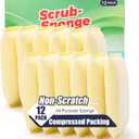 All-Purpose Non Scratch SpongesSponges Kitchen for Washing and Cleaning Dishes, Non-Stick Cookware,Premium Scrub and ScrubbersCleaning of Kitchen, Bathroom,and Household,12Pad