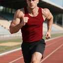 Men's Workout Tank Top Casual Soft Sleeveless Gym Muscle Shirts Bodybuilding Tee (Black, S)