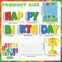Happy Birthday Yard Signs with Stakes Colorful Birthday Party Supplies Personalized Signs with 20 Number Stickers Trophy Lawn Decorations for Garden Outdoor Birthday Party Decorations