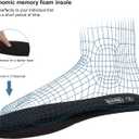riemot 2 Pairs Memory Foam Insoles for Men, Soft Cushioned Shoe Inserts with Half Size Options, Breathable Replacement Insoles for Sneakers, Casual Shoes & Walking Shoes Black US10/ EU43