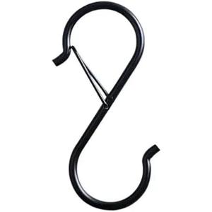 S Hooks for Hanging 50pcs Metal S Shaped Hanger Hanging Heavy Duty Hooks Clasp Home Bathroom Storage for Kitchen, Work Shop, Bathroom, Garden(Black)