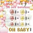 Classic Bear Baby Shower Decorations Oh Baby Balloons, Vintage Bear Balloon Arch Kit, Classic The Pooh Backdrop Cake Topper, Bear Baby Tablecloth Decorations for Girl Baby Shower