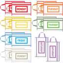 Trandraft 14 Pack Packing Cubes for Kids and Baby Days of Week Packing Cubes with Labels Clear Zippered Storage Bag for Kids Travel