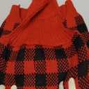 KYEESE Dog Christmas Sweater with Reindeer Pattern, Cozy Holiday Outfit, Red Buffalo Plaid Knitwear, Turtleneck Dog Sweater for Medium Dogs with Leash Hole, Soft Warm Pet Clothes, XX-Large (2XL (35-60lbs))