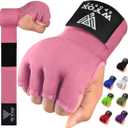 WYOX Gel Boxing Hand Wraps Inner Gloves for Men & Women  80cm Quick Wrist Strap, Padded Knuckle Support, Fingerless MMA Muay Thai Kickboxing Wraps for Training, Punching & Martial Arts (Small-Medium, Pink)