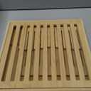 Foldable Bamboo Bread Slicer Tray with Crumb Collector & Adjustable Guide - for Perfectly Even Slices of Homemade, Sourdough & Sandwich Bread (Knife Not Included)