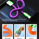 Color Block Chubby - Power Bank Friendly Short 240W Fast Charging Cable for iPhone 16 15 Pro Max Silicone USB C Cable for Samsung, iPad, MacBook, Blue+Green, USB-A to Type-C, 1.64FT
