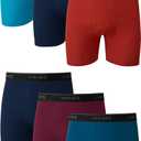 Hanes Boxer Briefs, Cool Dri Moisture-Wicking Underwear, Cotton No-Ride-up for Men, Multi-Packs Available (Blue/Red)