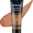 Artecho Brown Acrylic Paint (120ml / 4.05oz) Tubes, Art Craft Paints for Canvas Painting, Rock, Stone, Wood, Fabric, Art Supplies