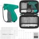 Tagging Gun for Clothing, Price Tag Gun for Clothes Labeler with Case, Standard Price Tagger Retail Garment Attacher with 6 Needles, 2000 2"+1000 1.35" Fasteners for Store Warehouse Yard(Not Mini) (Black Green)