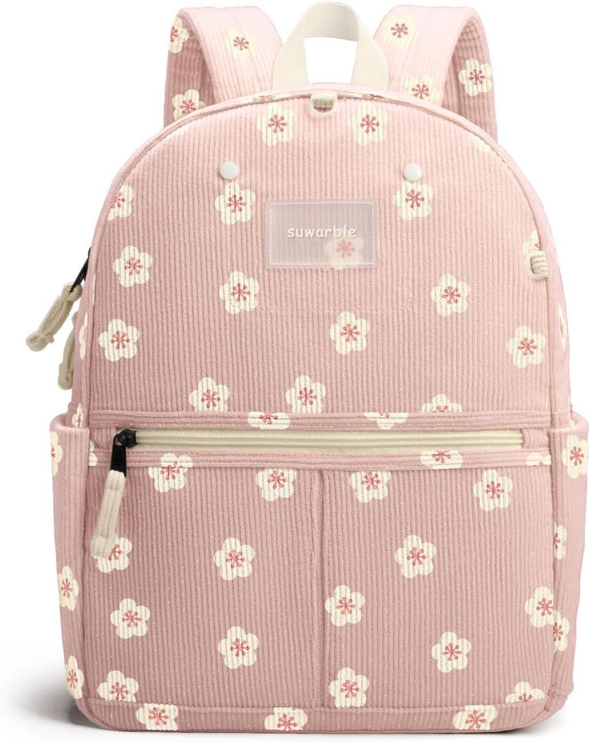 Corduroy Toddler Backpack for Girls Boys 2-6, Preschool Kindergarten Backpack - Cute Kids Backpacks for Boys Girls 14" H
